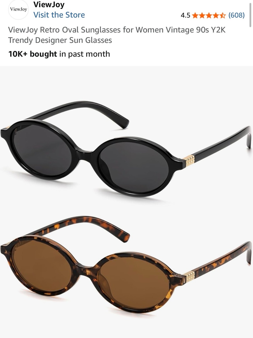 Women's Oval Sunglasses — Black & Tortoiseshell